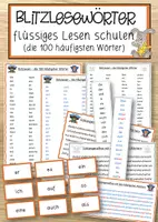 Vorschau - Anderer Materialtyp - Blitzlesewörter – Liste und Legekarten - Deckblatt