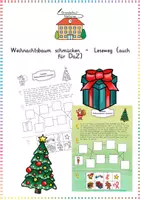 Vorschau - Arbeitsblätter - Weihnachtsbaum schmücken – Leseweg Weihnachten zum Training des sequenziellen Lesens (Deutsch / DaZ) - Deckblatt