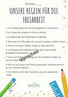 Vorschau - Poster - Poster: Regeln für die Freiarbeit in der Grundschule - Seite 1