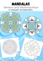 Vorschau - Mal- und Bastelvorlagen - Mandalas Winter Weihnachten - Deckblatt