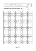 Vorschau - Arbeitsblätter - Weihnachtliches Wortsuchsel 2. und 3. Klasse (+ Lösungsblatt) - Seite 1