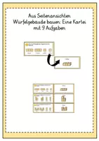Vorschau - Aufgabenkarten - Würfelgebäude: Nach Seitenansichten bauen - Deckblatt