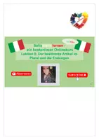 Vorschau - Arbeitsblätter - Italienisch lernen mit Allie Lektion 8 Der bestimmte Artikel im Plural Folien Vokabelliste Arbeitsblatt mit Lösung - Deckblatt