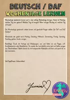 Vorschau - Mal- und Bastelvorlagen - Deutsch - Wochentage lernen - Deutsch als Fremdsprache - Seite 1