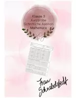 Vorschau - Test - Kurzprobe Schriftliche Addition - Deckblatt