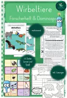 Vorschau - Arbeitsblätter - Forscherheft Wirbeltiere + Domino Spiel I Wirbeltierklassen I - Deckblatt