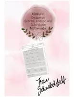Vorschau - Test - Kurzprobe (Schriftliche Addition und Subtraktion) - Deckblatt