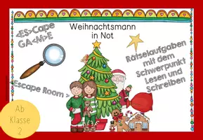 Vorschau - Aufgabenkarten - Escape Game Weihnachtsmann in Not für Klassen 2-4 - Seite 1