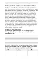 Vorschau - Arbeitsblätter - AB Fabel "Der Fuchs, der Esel und der Löwe" - Deckblatt
