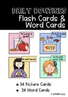 Vorschau - Stationenlernen - Daily Routines Flash Cards & Word Cards - Deckblatt
