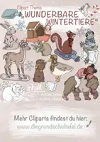 Vorschau - Unterrichtsreihen - Cliparts Wunderbare Wintertiere KOMBI ClipartSet - Deckblatt