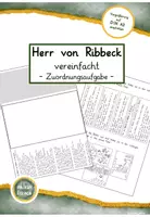 Vorschau - Arbeitsblätter - Herr von Ribbeck - Zuordnungsaufgabe - Deckblatt
