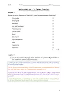 Vorschau - Klassenarbeiten - WuN Arbeit Identität mit Erwartungshorizont - Deckblatt