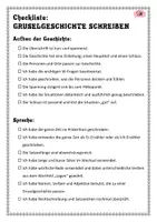 Vorschau - Merkblätter - Gruselgeschichten schreiben: Checkliste - Seite 1