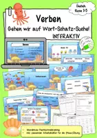 Vorschau - Arbeitsblätter - Verben - Interaktives PDF mit Übungsmaterial - Lernwörter - Rechtschreibtraining - Deckblatt