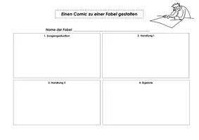 Vorschau - Arbeitsblätter - Vorlage Comic zu einer Fabel gestalten Klasse 5 6 zeichnen malen - Seite 2
