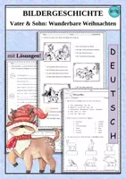 Vorschau - Arbeitsblätter - Bildergeschichte Vater und Sohn: Wunderbare Weihnachten - Deckblatt