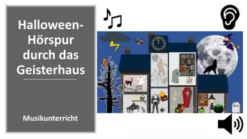 Vorschau - Arbeitsblätter - Halloween Hörspur durch das Geisterhaus - Seite 1