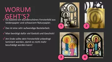 Vorschau - Stundenentwürfe - KUNST Schritt für Schritt: Weihnachtsfensterbild aus Seidenpapier inkl. Vorlage! (Key/PP/PDF) - Seite 3