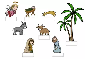 Vorschau - Arbeitsblätter - Weihnachtskrippe basteln, Schuhkarton, Aufstellfiguren, Krippe ausmalen, Weihnachten - Seite 3