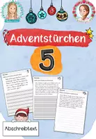 Vorschau - Arbeitsblätter - Adventstürchen 5: Weihnachtliches Abschreiben (1.-4. Klasse) - Deckblatt