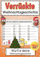 Vorschau - Arbeitsblätter - Verrückte Weihnachtsgeschichte / Lustige Würfelsätze / Weihnachten - Deckblatt