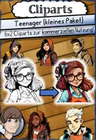 Vorschau - selbst erstellte Cliparts/Grafiken - Teenager (kleines Paket mit 6x2 Cliparts) - Deckblatt