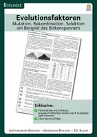 Vorschau - Arbeitsblätter - Evolutionsfaktoren: Mutation, Rekombination, Selektion (Arbeitsblatt inkl. Lösungen) - Deckblatt