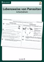 Vorschau - Arbeitsblätter - Lebensweise von Parasiten - Arbeitsblatt - Deckblatt