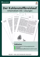 Vorschau - Arbeitsblätter - Kohlenstoffkreislauf - Arbeitsblatt inkl. Lösungen - Deckblatt