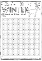 Vorschau - Arbeitsblätter - Suchsel "12 Winter-Wörter" - Seite 1