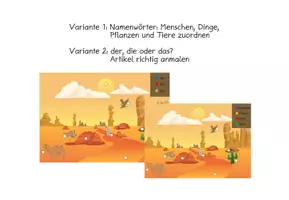 Vorschau - Arbeitsblätter - Deutsch und/oder DAZ: Namenwörter + Artikel #edukilights22 - Deckblatt