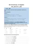Vorschau - Arbeitsblätter - Verneinung (la négation): ne...pas, ne...plus - Deckblatt