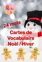 Aperçu - Cartes / Images - Cartes de Vocabulaire de Noël Hivers pour FLE - Page de couverture