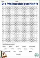 Vorschau - Arbeitsblätter - Suchsel / Suchspiel "die Weihnachtsgeschichte" Weihnachten / Advent - DaZ / DaF / Deutsch - Deckblatt