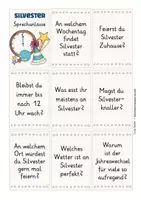 Vista previa - Juegos / Gamificación - tarjetas de conversación alemán: Silvester Neujahr - página 1