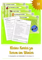 Vorschau - Arbeitsblätter - Kleine Kartei zu Tieren im Winter - Deckblatt