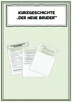 Vorschau - Arbeitsblätter - Aufgaben zur Kurzgeschichte "Der neue Bruder" mit Lösungen - Deckblatt