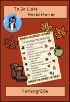 Vorschau - Bildkarten - Herbstferien To-do-Liste 🍁 | Ferienaufgaben & Feriengrüße für Schüler:innen | Grundschule - Deckblatt