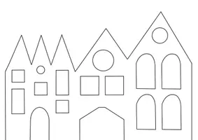 Vorschau - Mal- und Bastelvorlagen - Fensterbild Winterdorf - Weihnachtliche Fensterbilder Bastelvorlage - Seite 3