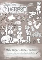 Vorschau - Stundenentwürfe - Cliparts Herbst FARBLOS Clipart Set - Deckblatt