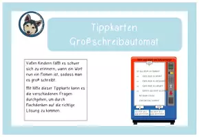 Vorschau - Merkblätter - Tippkarte Großschreibautomat (Nomen, Rechtschreibung mit Strategie) - Deckblatt