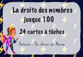 Aperçu - Cartes d'exercices - Atelier maths <100 - Atelier 3 : La droite de nombres - Page de couverture