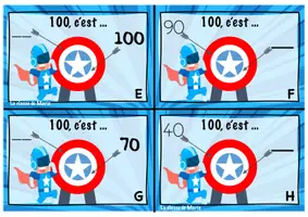 Aperçu - Cartes d'exercices - Atelier maths <100 - Atelier 8 : 100, c'est... - Page 1