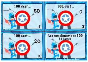 Aperçu - Cartes d'exercices - Atelier maths <100 - Atelier 8 : 100, c'est... - Page 2