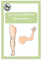 Vorschau - Arbeitsblätter - Mein Körper - Die menschlichen Gliedmaße, Arme und Beine mit Link zu einer Genially-Präsentation - Deckblatt