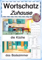 Vorschau - Arbeitsblätter - Wortschatz: Zuhause / Im Haus - Bildkarten und Arbeitsblätter - Deckblatt