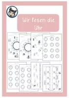 Vorschau - Arbeitsblätter - Wir lesen die Uhr - Uhrzeit und Tageszeit - Deckblatt