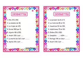 Aperçu - Jeux - Math SCN Devinettes sur le vocabulaire mathématique P3 - Page 3
