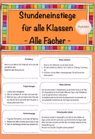 Vorschau - Aufgabenkarten - Stundeneinstiege für alle Klassen und alle Fächer - Deckblatt